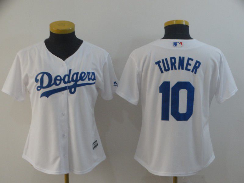 Women Los Angeles Dodgers #10 Turner White Game MLB Jersey->los angeles dodgers->MLB Jersey